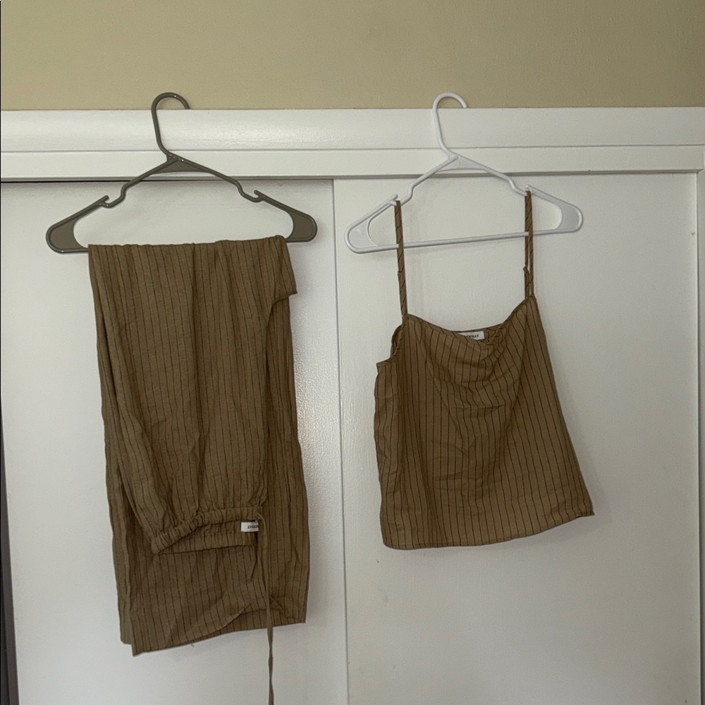 WeWoreWhat Brown Striped Set